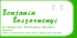 benjamin boszormenyi business card
